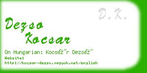 dezso kocsar business card